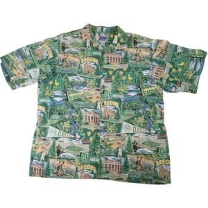 Vintage Reyn Spooner University of Oregon Ducks Collage Hawaiian Shirt